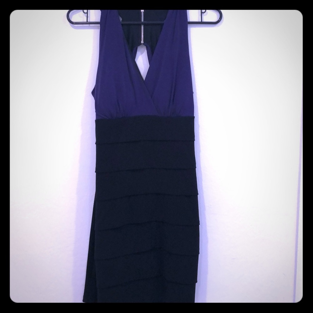 Sweet Storm | Purple & Black Midi Bodycon Dress